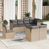 vidaXL Set Divano da Giardino 8 pz con Cuscini Beige in Polyrattan