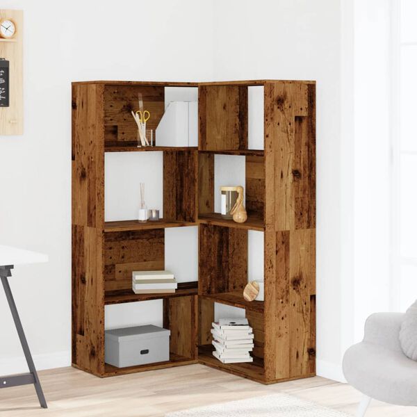 vidaXL Libreria a 4 Ripiani Legno Vecchio 85x85x140 cm in Truciolare