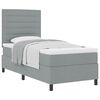 vidaXL Letto a molle con materasso Grigio chiaro 90 x 200 cm Tessuto