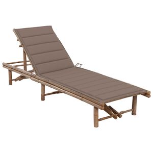 vidaXL Lettino Prendisole da Giardino con Cuscino in Bamb&ugrave;