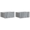 vidaXL Mobiletto da notte a muro 2 pcs Grigio Sonoma 49 x 34,5 x 24 cm
