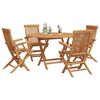 vidaXL Set da Pranzo per Giardino 5 pcs Marrone Legno di teak solido