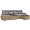 vidaXL Set Divano da Giardino 5 pz con Cuscini Beige Misto Polyrattan