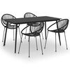 vidaXL Set da Pranzo da Giardino 5 pz in Rattan PVC Nero