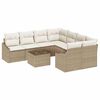 vidaXL Set di divani 9 pz Beige e Crema polyrattan