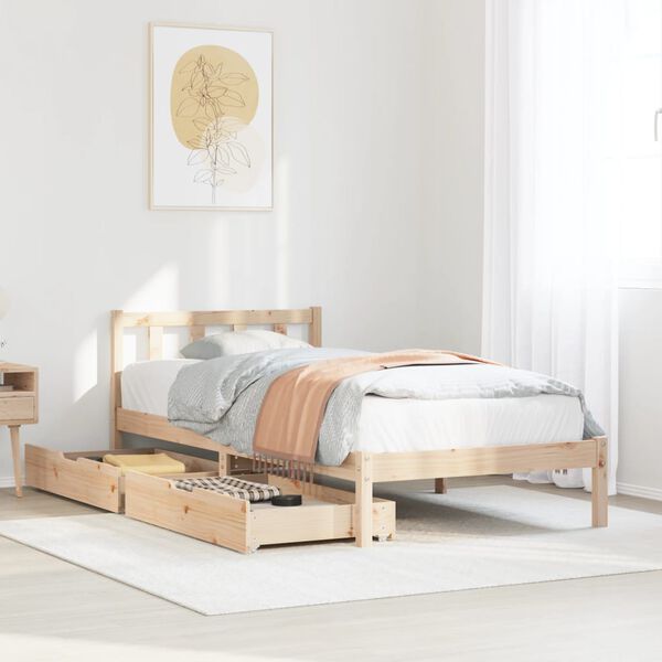 vidaXL Letto senza Materasso 90x200 cm in Legno Massello di Pino