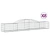 vidaXL Cesti Gabbioni ad Arco 8 pz 300x50x40/60 cm Ferro Zincato