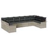 vidaXL Set Divano da Giardino 10 pcs Grigio chiaro polyrattan