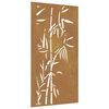 vidaXL Decorazione Muro da Giardino 105x55 cm Bamb&ugrave; in Acciaio Corten
