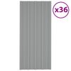 vidaXL Pannello per tetto 36 pcs Grigio 100 x 45 cm Acciaio zincato