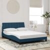 vidaXL Letto con Materasso Hanko Blu 140x190 cm in Velluto