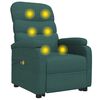 vidaXL Poltrona Alzapersona Massaggiante Verde Scuro Tessuto
