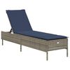 vidaXL Lettino prendisole con Cuscino in Polyrattan Grigio