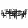 vidaXL Set da Pranzo per Giardino 9 pcs Nero