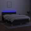 vidaXL Letto a Molle con Materasso e LED Nero 140x200 cm in Tessuto
