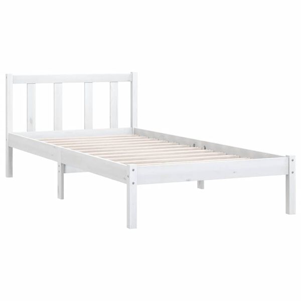 vidaXL Giroletto Bianco in Legno Massello di Pino 90x200 cm