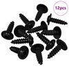 vidaXL Chiodo autofilettante 12 pz Nero 3,5 x 12 mm Ferro
