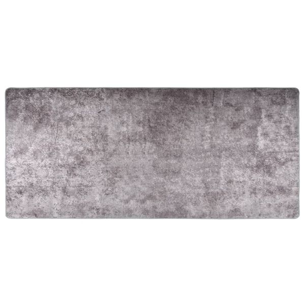 vidaXL Tappeto Lavabile 80x300 cm Grigio Antiscivolo