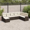 vidaXL Set Divano da Giardino con cuscino 8 pcs Marrone Poly Rattan