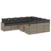 vidaXL Set Divani da Giardino 11 pz con Cuscini in Polyrattan Grigio