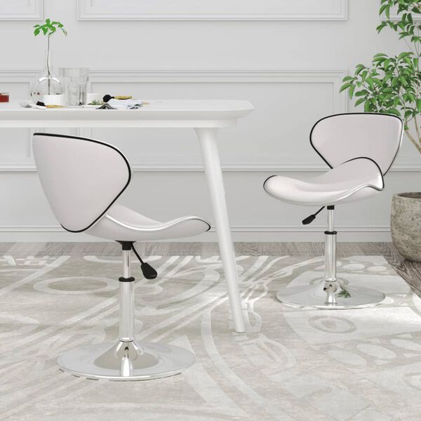 vidaXL Sedie da Pranzo 2 pz Bianche in Similpelle