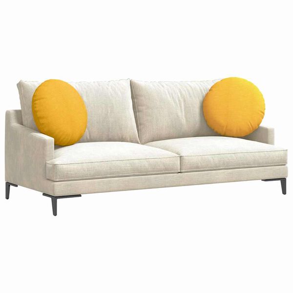 vidaXL Cuscini per Seduta 2 pcs Giallo Chiaro &Oslash; 50 cm Tessuto in Cords