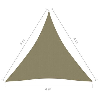 vidaXL Parasole a Vela Oxford Triangolare 4x4x4 m Beige