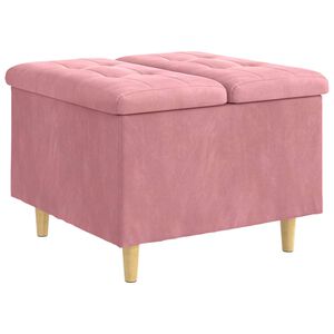 vidaXL Pouf contenitore con cuscino Rosa 60 x 60 x 45 cm Velluto