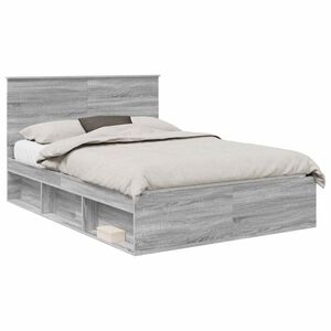 vidaXL Struttura del letto Grigio Sonoma 150 x 200 cm Pino massello