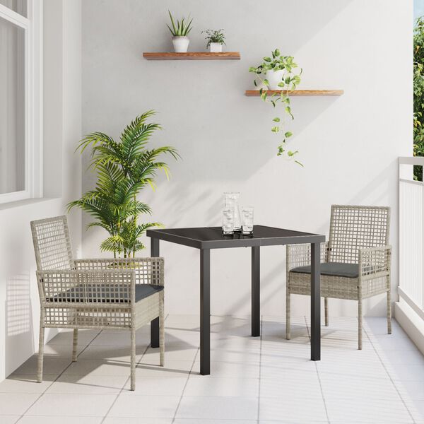 vidaXL Sedia da Giardino 2 pcs Grigio chiaro 53 x 60 x 85cm polyrattan