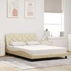 vidaXL Letto con Materasso Crema 120x200 cm in Tessuto