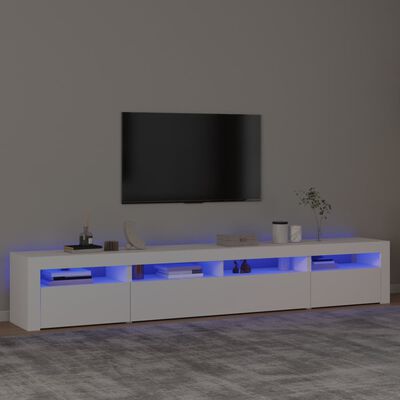 vidaXL Mobile Porta TV con Luci LED Bianco 240x35x40 cm