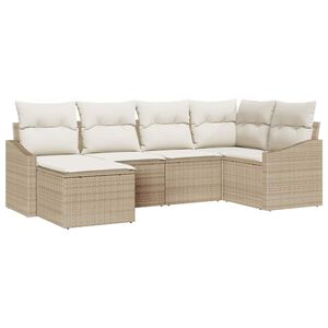 vidaXL Set di divani 6 pz Beige polyrattan