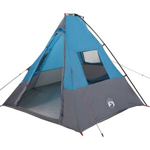 vidaXL Tenda Tipi 6 persona Impermeabile Blu taffet&agrave;