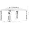 vidaXL Gazebo con Tetto Doppio e Stringa di Luci LED 3x4 m Bianco
