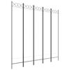 vidaXL Divisorio a 5 Pannelli Bianco 200x200 cm Tessuto