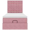 vidaXL Struttura Letto Pouf con Materassi Rosa 80x200 cm Velluto