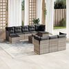 vidaXL Set Divani da Giardino 11 pz con Cuscini in Polyrattan Grigio