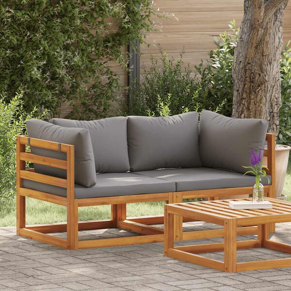 vidaXL Divani Angolari Modulari 2 pz con Cuscini Grigio Scuro