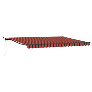 vidaXL Tenda Automatica Sensore Vento e LED 450x350 cm Arancio Marrone