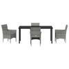 vidaXL Set da Pranzo per Giardino con cuscino 5 pcs Grigio polyrattan