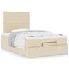 vidaXL Struttura Letto Pouf con Materasso Crema 120x200 cm in Tessuto