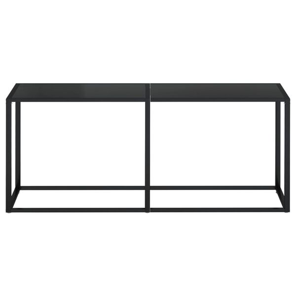 vidaXL Tavolo Consolle Nero 180x35x75,5 cm in Vetro Temperato