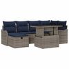 vidaXL Set Divano da Giardino 7 pz Grigio polyrattan