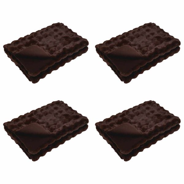 vidaXL Coperta in Pelliccia di Coniglio Finta 4 pcs Cammello