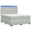 vidaXL Letto box spring con materasso Grigio Chiaro 200 x 200 cm