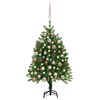 vidaXL Albero di Natale Preilluminato con Palline Verde 120 cm