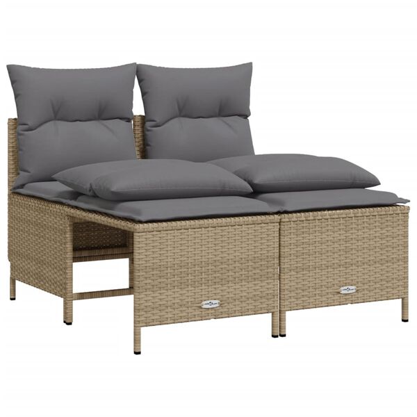 vidaXL Set Divano da Giardino 5 pz con Cuscini Beige in Polyrattan