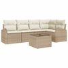 vidaXL Set Divano da Giardino 6 pcs Beige e Bianco polyrattan