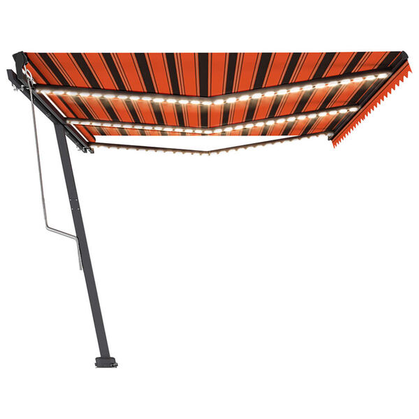 vidaXL Tenda Automatica Sensore Vento e LED 600x350 cm Arancio Marrone